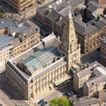 Halifax Town Hall UK aerial photo