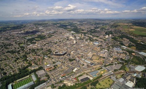 Halifax UK town centre aerial photo