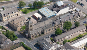 St Mary's Church, Halifax UK aerial photo