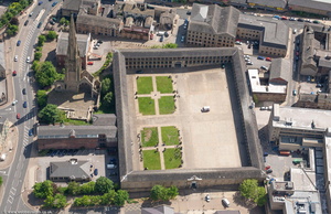 The Piece Hall, Halifax UK aerial photo