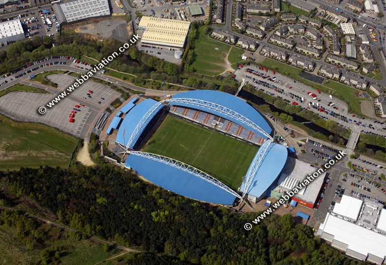 Huddersfield football stadium  aerial photo