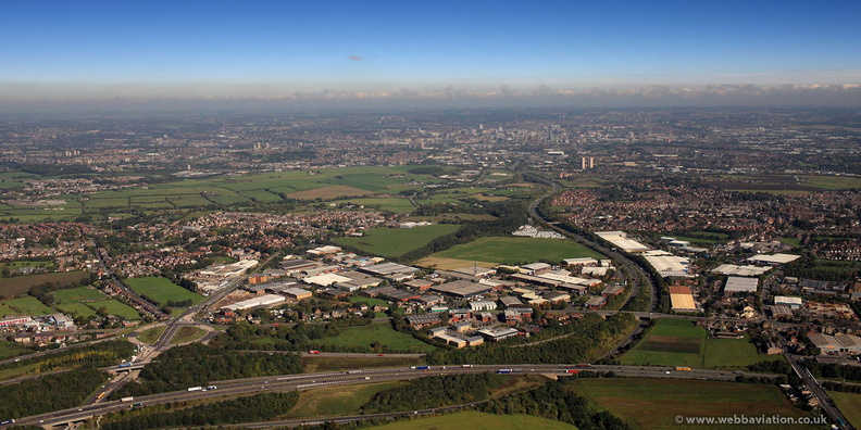Gildersome Spur Industrial Estate, Leeds,  from the air 