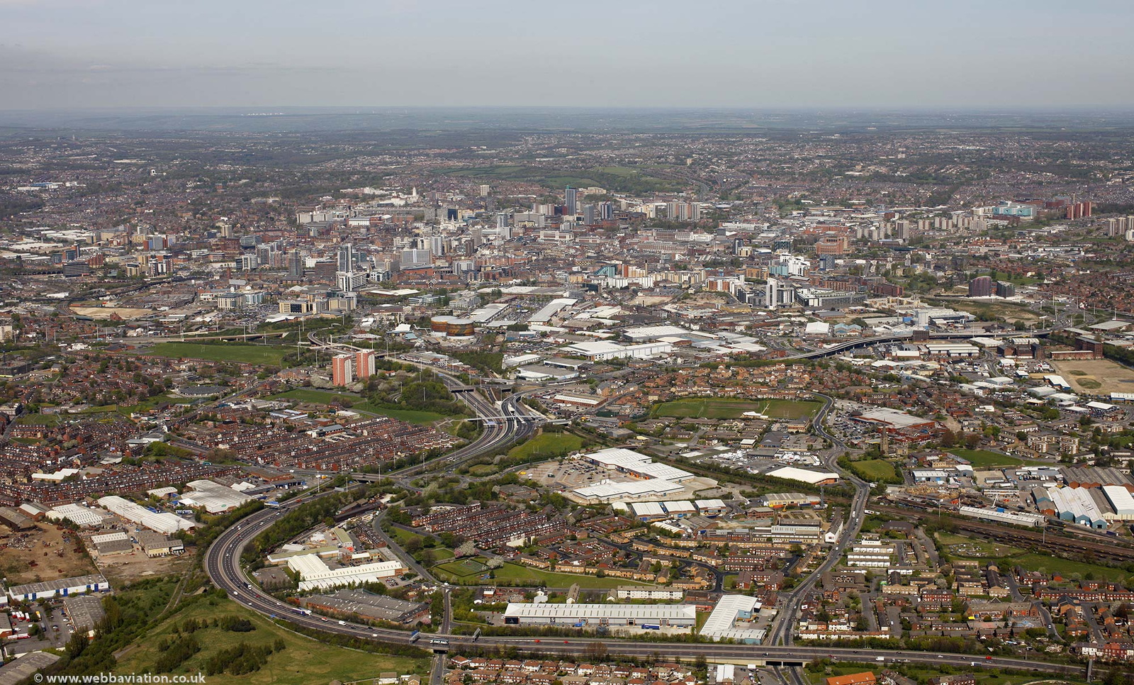 Hunslet, Leeds, LS10  from the air 