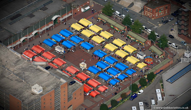 Leeds Ouitdoor Market from the air 