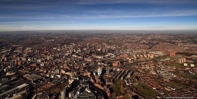 Leeds panorama  from the air 