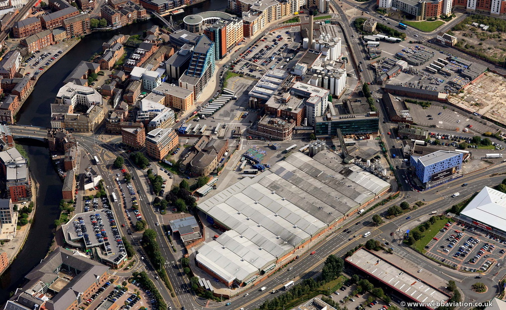Tetley's Brewery Leeds from the air 