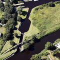 Fall Ing Lock Canal Lock  Calder & Hebble Navigation from the air 