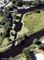 Fall Ing Lock Canal Lock  Calder & Hebble Navigation from the air 