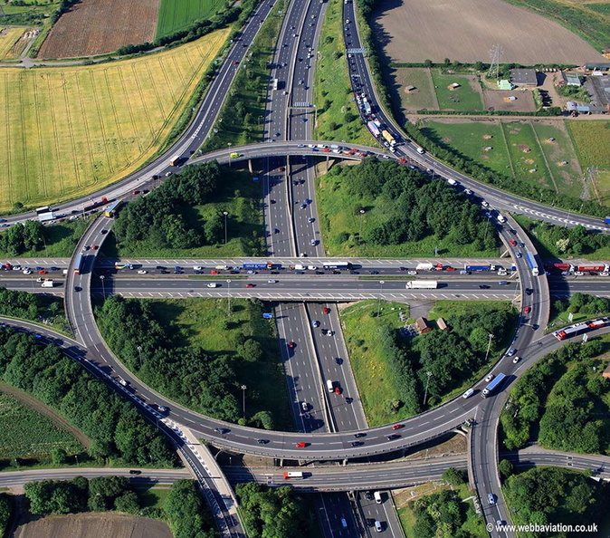  Lofthouse interchange near  Leeds  Yorkshire   aerial photograph