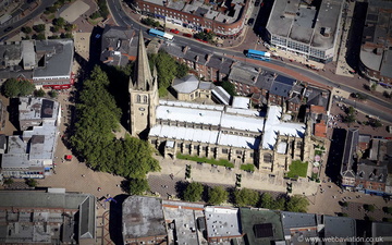 Wakefield Cathedral from the air 