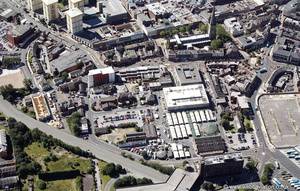  old Wakefield market area before it was replaced with Trinity Walk  shopping centre