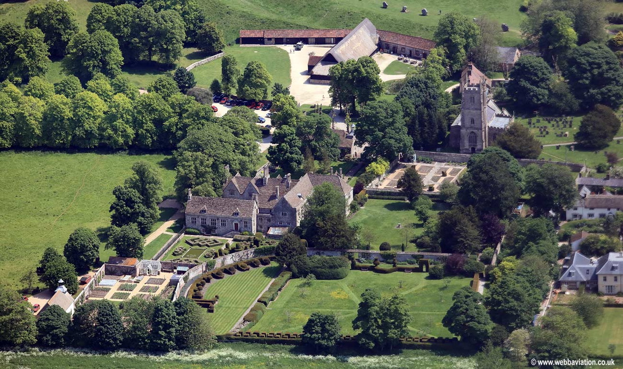 Avebury Manor and Alexander Keiller Museum aerial photograph