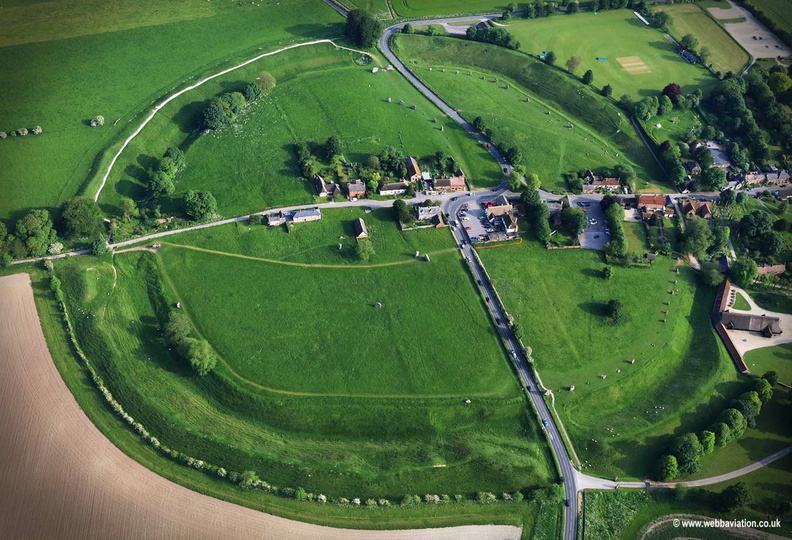 Avebury stone circle and  henge monument  ( National Trust  ) aerial photograph