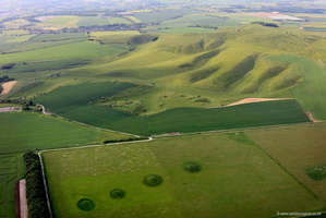 Bishops Cannings Round Barrows Wiltshire aerial photograph