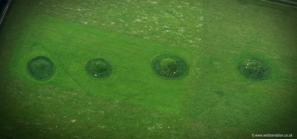Bishops Cannings Round Barrows Wiltshire aerial photograph