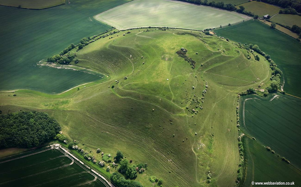 Cley Hill iron age hill fort aerial photograph