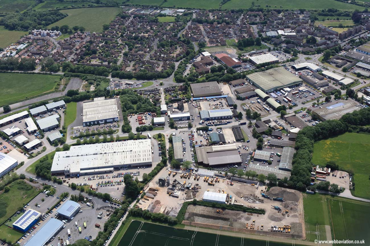 Hopton Park Industrial Estate Devizes aerial photograph 