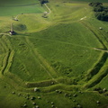 Oldbury Castle iron age  hill fort near Cherhill Wiltshire  aerial photograph