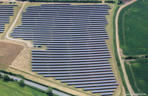 Poulshot solar farm  aerial photograph