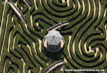 the Maze at L Longleat Safari and Adventure Park, in Wiltshire aerial photo