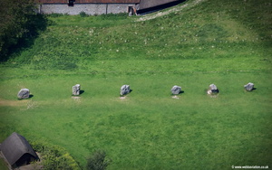 Sarsen Stones at Avebury stone circle  aerial photograph