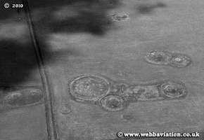 tumuli near Stonehenge   aerial photo