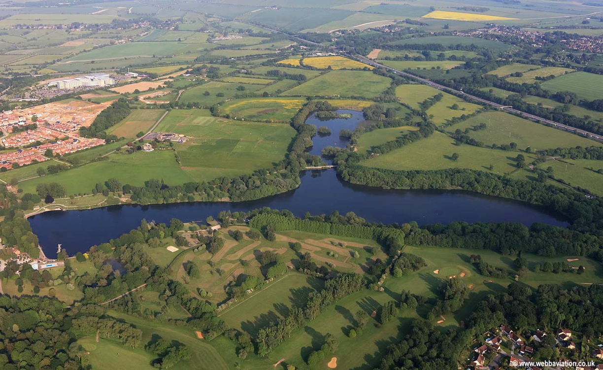 Coate Water Country Park Swindon UK aerial photograph