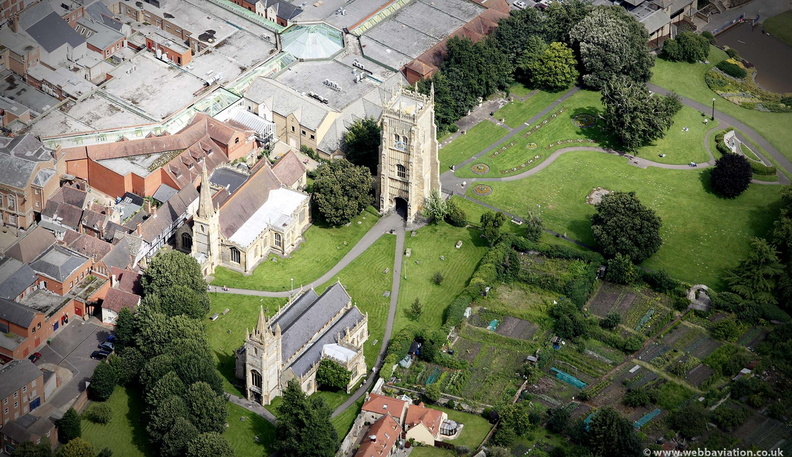 Evesham Abbey  from the air