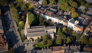 St Stephen’s Church Redditch Worcestershire from the air