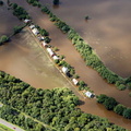 Hawford during the great River Severn floods of 2007 from the air