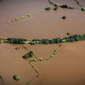 the  Tewkesbury and Malvern Railway embankment  during the great floods of 2007 from the air