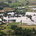 Bevere Worcester during the great River Severn floods of 2007 from the air