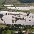 Bevere Lock Worcester during the great River Severn floods of 2007 from the air