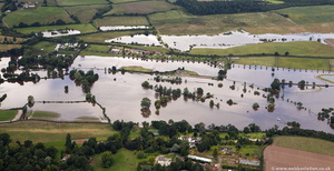 Bevere Lock Worcester during the great River Severn floods of 2007 from the air