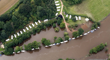 caravan site Holt Fleet   during the great River Severn floods of 2007 from the air