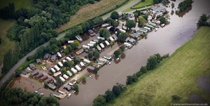 Lenchford Meadow Park in Shrawley Worcestershire WR6 during the great River Severn floods of 2007 from the air