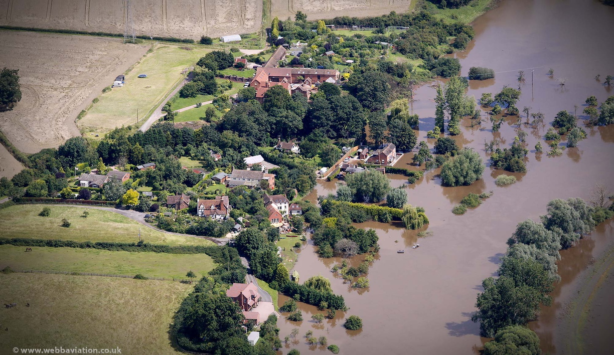 Clavelode, Malvern  gloucester during the great River Severn floods of 2007 from the air