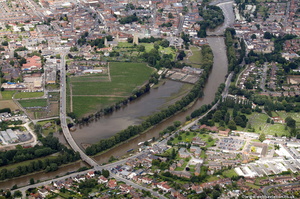 flooded Crown Meadow  Evesham from the air