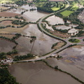 Malvern Road Worcester during the great floods of 2007 from the air