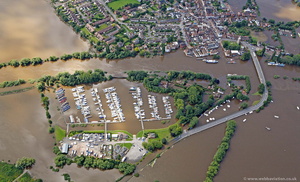 Upton Marina during the great floods of 2007 from the air