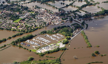 Upton Marina during the great floods of 2007 from the air