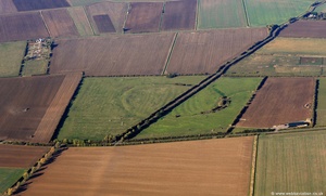 Aldreth Causeway and Belsars Hill  Iron Age hillfort from the air