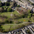 Christ's Pieces park in  Cambridge from the air