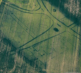 Ironage or Romano-British Fen circle Crop marks  from the air