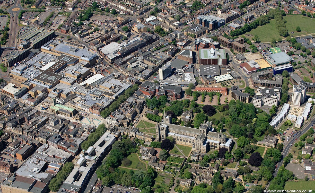   Peterborough city centre   from the air