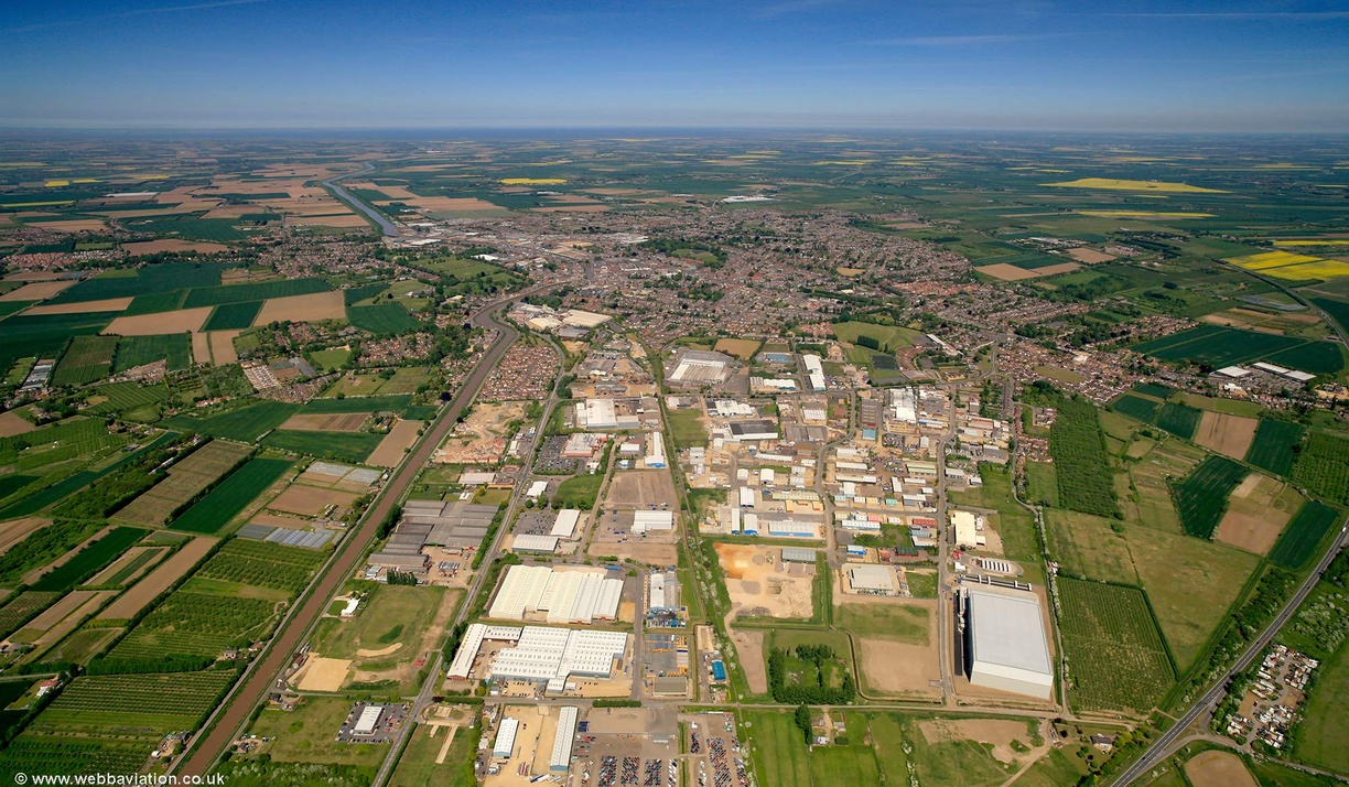 Weasenham Lane Industrial Estate, Wisbech  Cambridgeshire  from the air