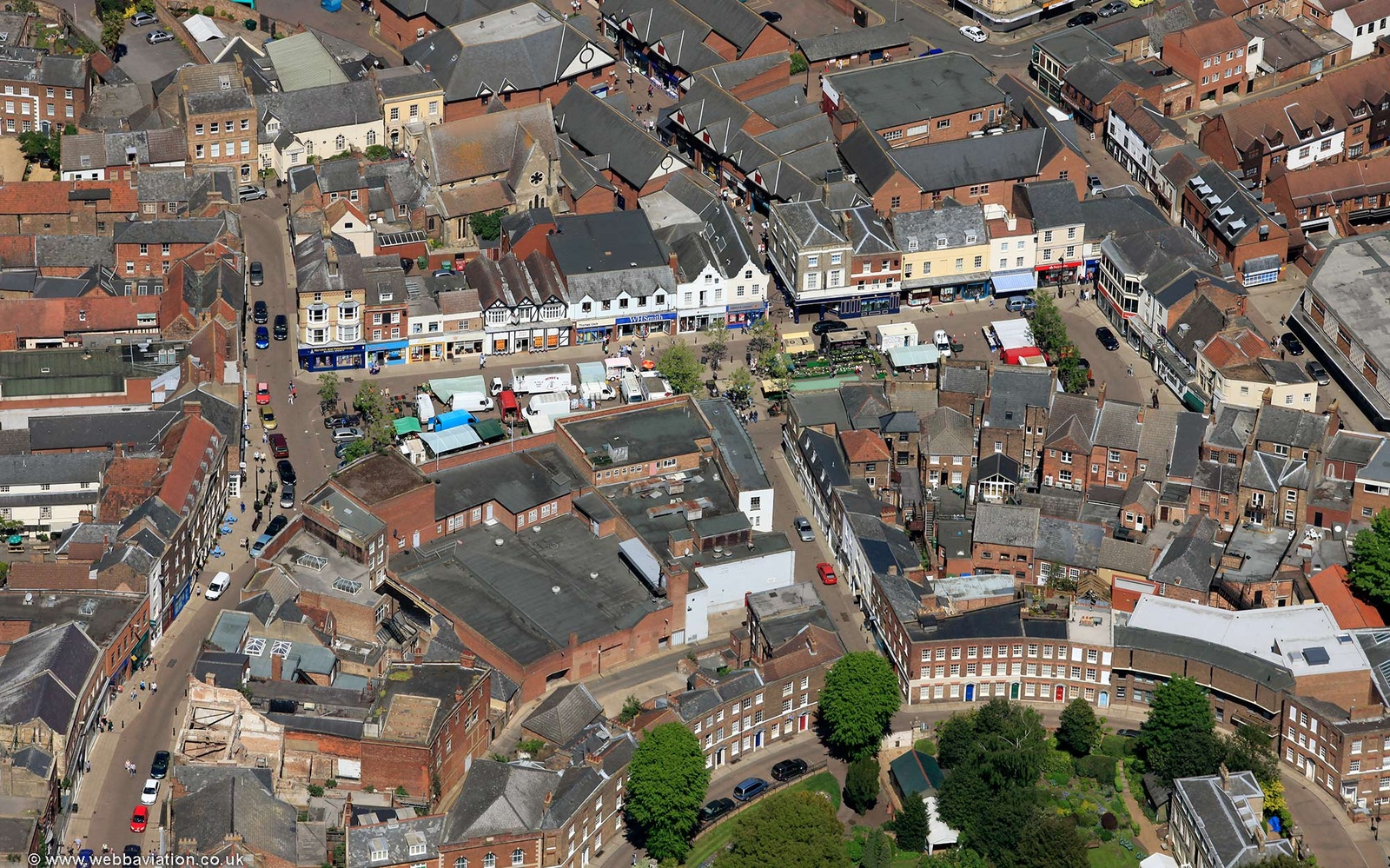 Wisbech town centre from the air