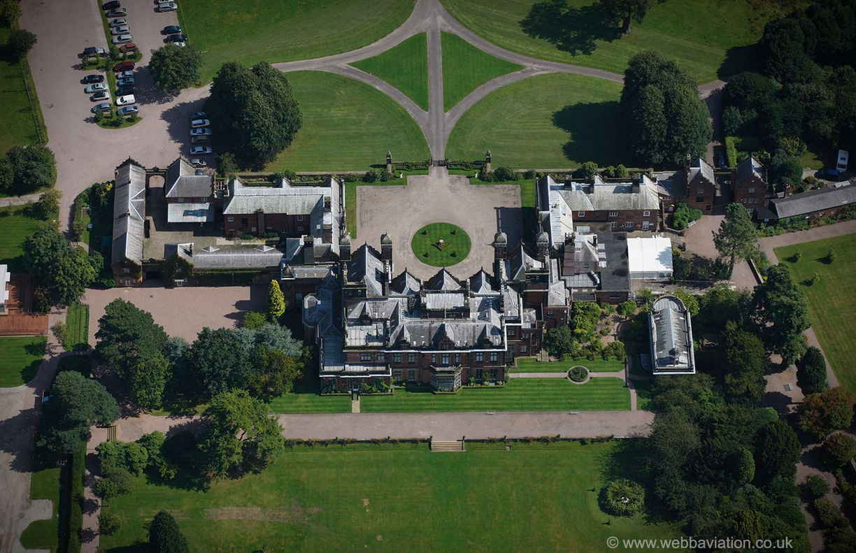 Capesthorne Hall Cheshire from the air