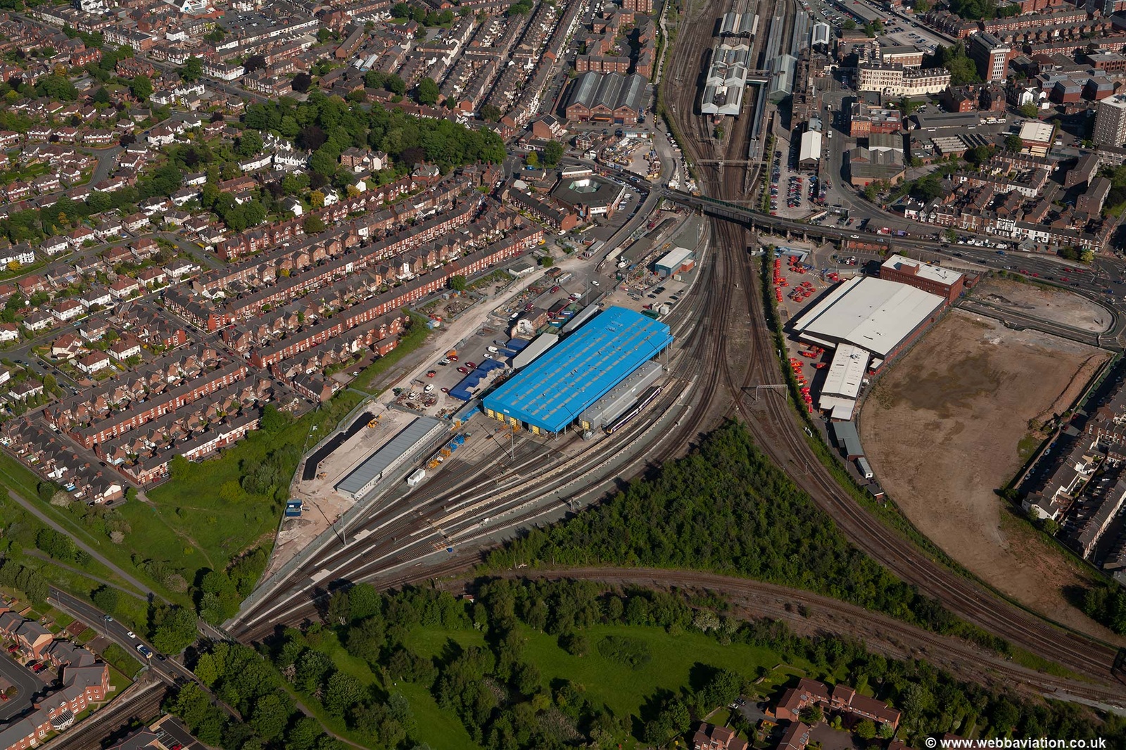 Chester traction maintenance depot ( TMD )  from the air