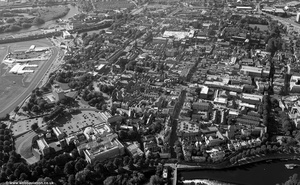 Lower Bridge St, Chester city centre  from the air